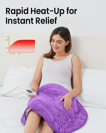 immtree Weighted Heating Pad for Deeper Pain Relief, 7lbs XXXL Size(29x24) with Fast Heat Technology, Heated Blankets for Adults, Relief for Back and Shoulder and Knee