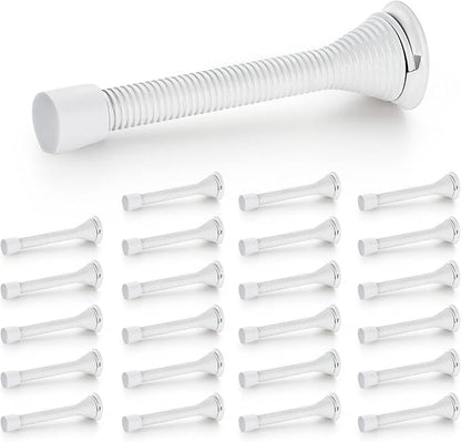 Ravinte Door Stoppers, 24 Pack White Spring Door Stops with Rubber Bumper, Door Stoppers for Bottom of Door