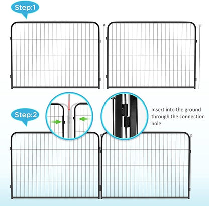 BestPet | Dog Playpen | 32 Inch, 12 Panels | Heavy Duty Metal Pet Exercise Pen | Indoor Outdoor Fence Panels | Rust-Resistant, Removable, Tool-Free Setup | Anti-Skid, Expandable Design