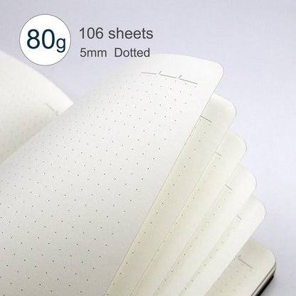 WETLOTE Soft Cover Leather Journal Notebook A5 Dotted 212 Pages 5x8.25 Inches with Strap Closure Travel Work School Writing Journaling Notebooks for Women Men Gift Box Packaging Black