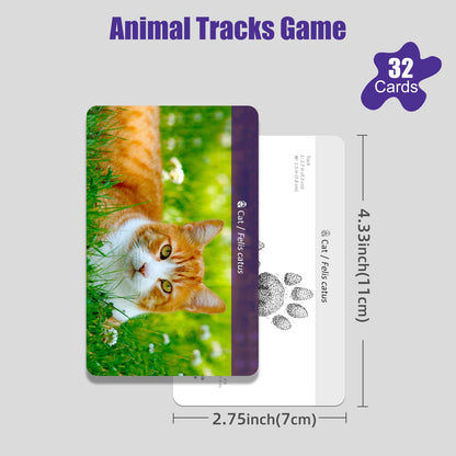 MEROCO Farm Animal Tracks Cards for Kids,Animal Flash Cards,Animal Tracks Matching Game,Kids Science Learning Educational Toys Homeschool Preschool Autism Learning Materials Toys for 4 Year