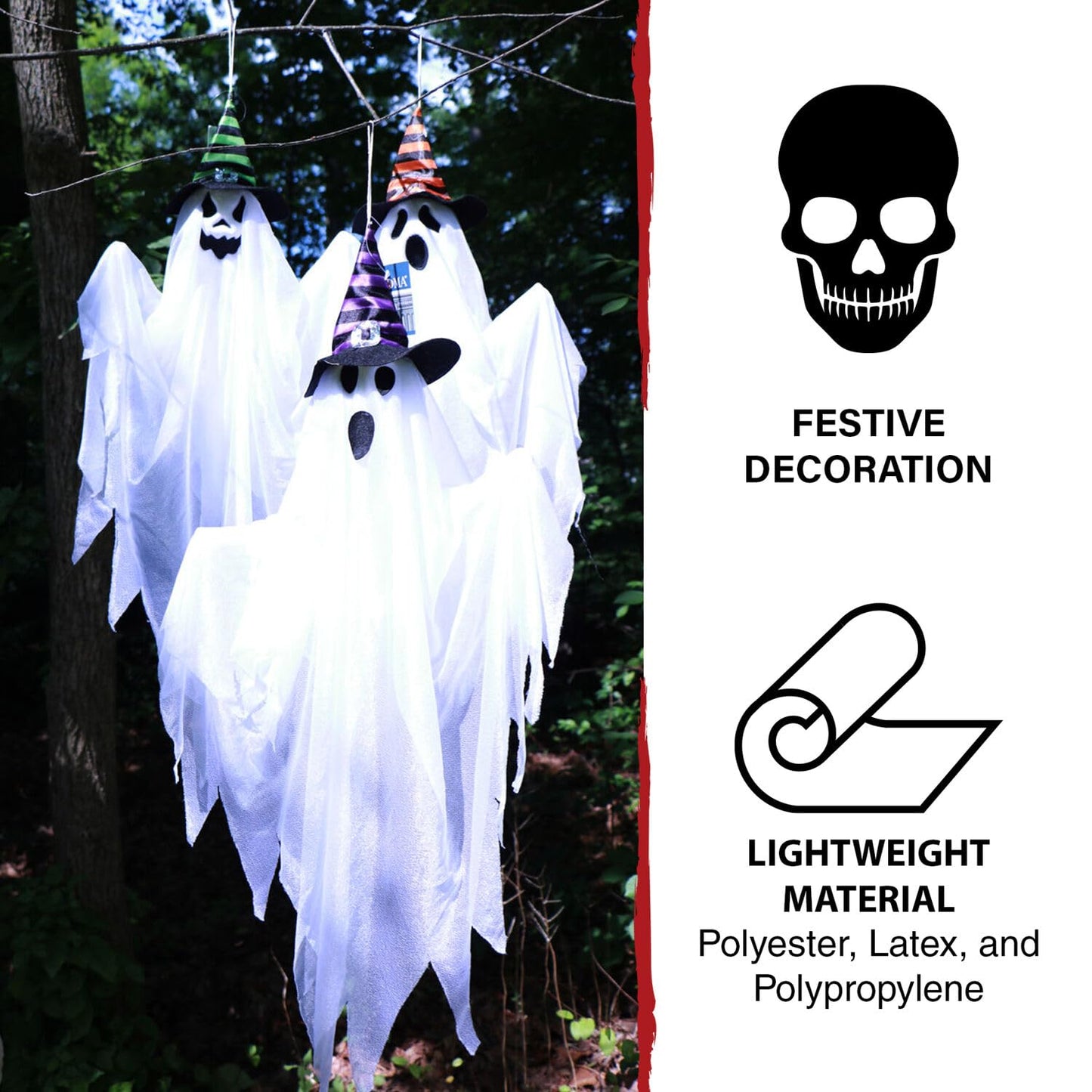 Haunted Hill Farm 26" Hanging Ghosts Halloween Animatronic