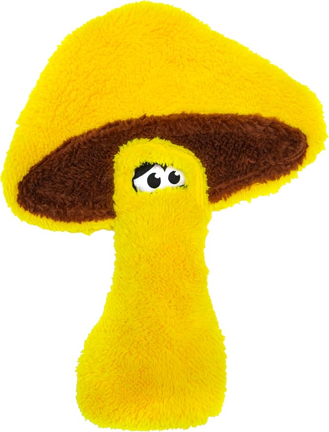 Cycle Dog Duraplush Large Mushroom (Colors May Vary): Sqeakerless Eco-Friendly and Durable Toy for Dogs | Perfect for Fetch and Tug-of-War Play | Made in USA