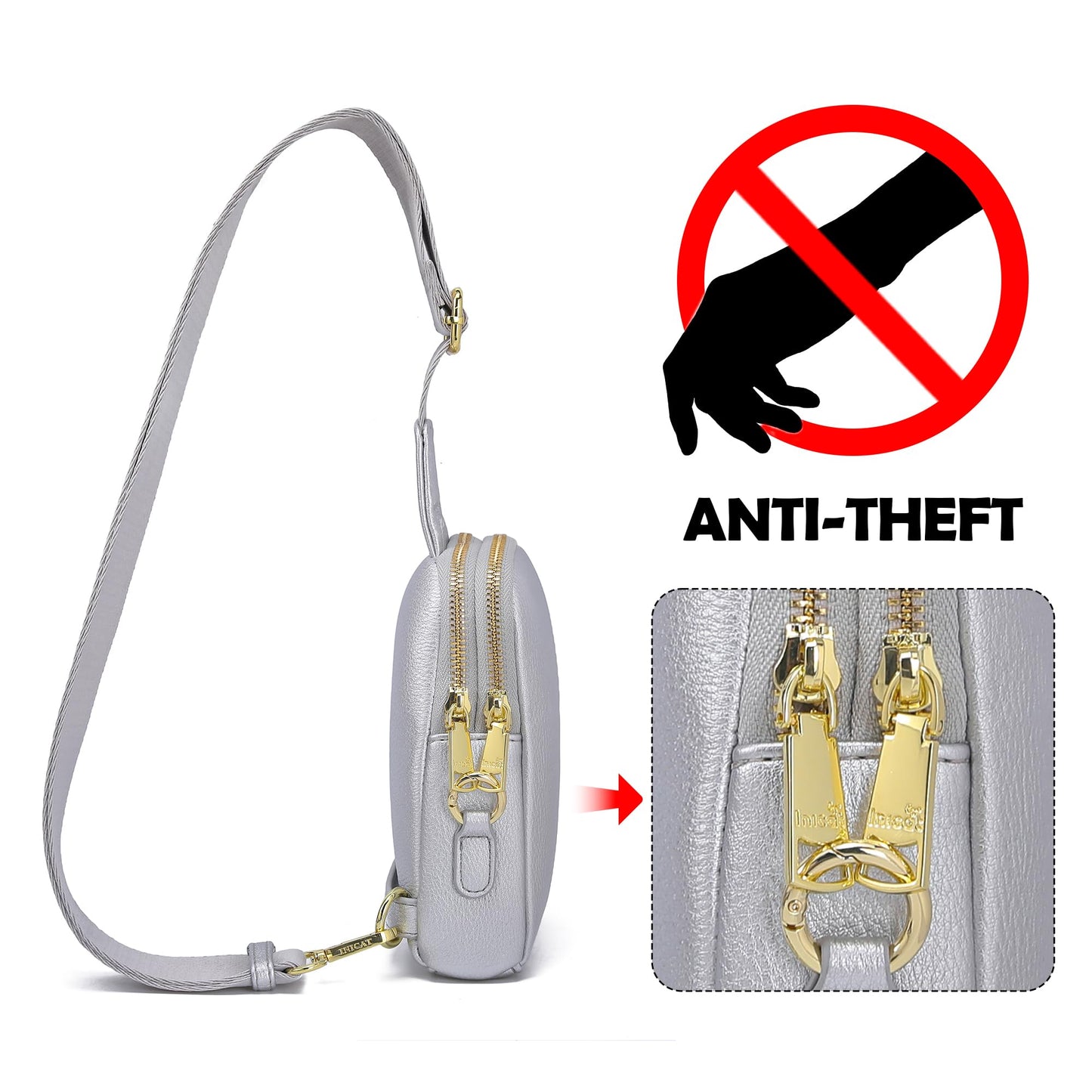 INICAT Anti Theft Crossbody Bags for Women Travel Small Sling Bags Cross Body Bag Purses for Woman