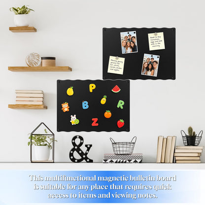 2Pack Magnetic Board for Wall, 17" x 12" Magnet Board for Magnets Display, Magnetic Wall Board for Letters, Photos, Notes, Spice Jars, for Cubicle, Cabinet, Door