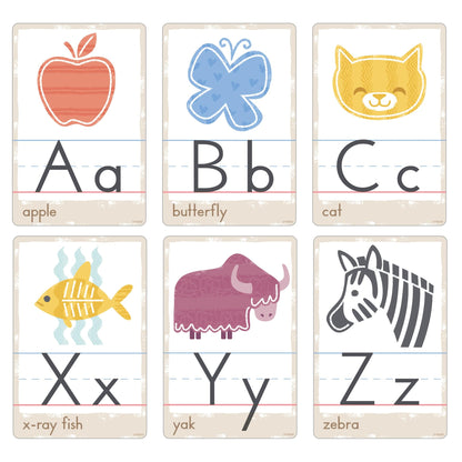 Good Nature Alphabet Cards Learning Set by Trend, 32 Decorative Cutout Pieces for Teaching Letters and Phonics
