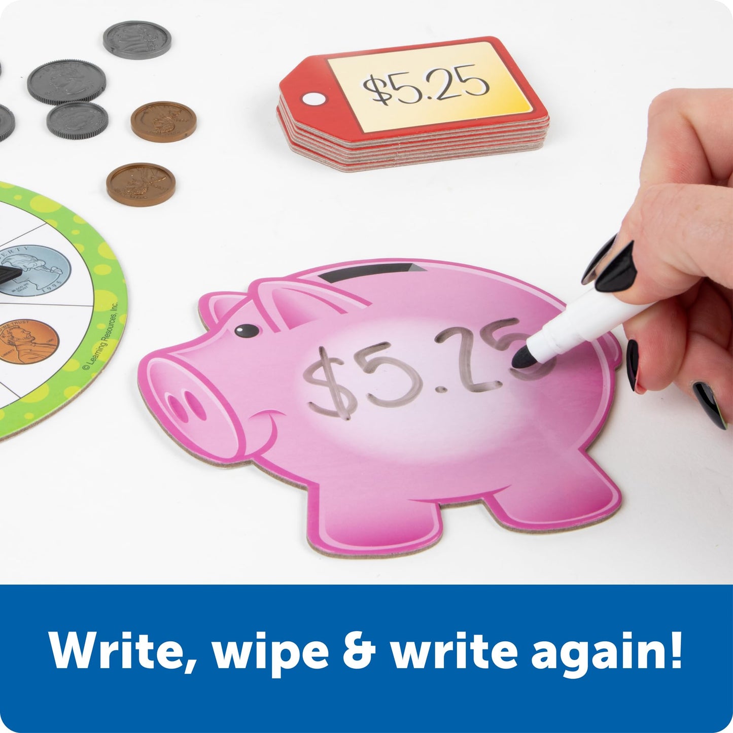 Learning Resources Money Activity Set, Play Money For Kids, 102 Piece Set For Teaching Financial Literacy, Hands On Currency Kit For Kindergarten And Elementary Math Centers