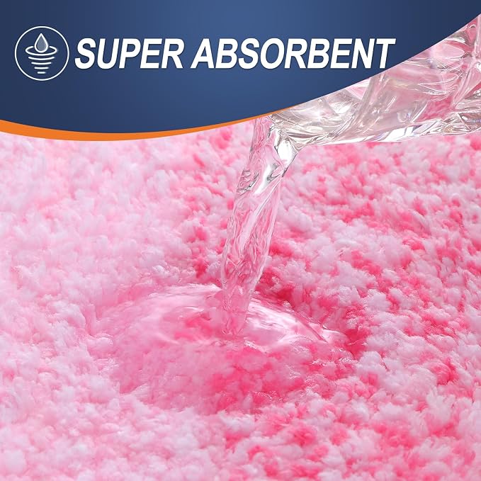 OLANLY Large Bathroom Rugs Mat 45x27, Extra Soft Absorbent Microfiber Bath Rugs, Rubber Backing, Quick Dry, Machine Washable Bath Mats for Bathroom Floor, Tub and Shower, Home Decor Accessories, Pink