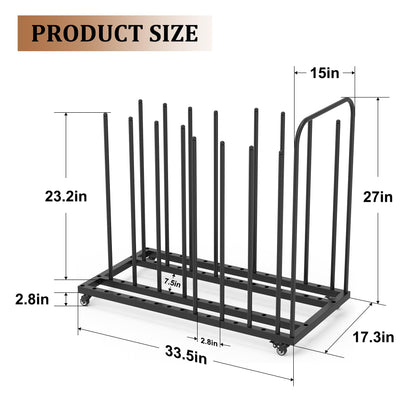 GARVIN Art Storage Rack with Caster Wheels, Art Drying Rack Metal Storage Stand with 7 Slots, Heavy-Duty Canvas Organizer for Artwork, Prints and Panels for Art Studio, Classroom and Gallery