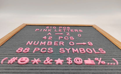 G GAMIT Felt Letter Board Letters Sets - Pre-cut 340pcs 3/4 Inch(0.75") Pink Letters with Canvas Bag(No Board Included)