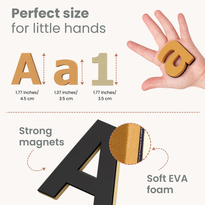 Magnetic Letters and Numbers Set for Kids – 135 PCS Alphabet Magnets for Fridge – Montessori ABC Educational Toy Gift in Neutral Aesthetic Colors by GALE TOTS
