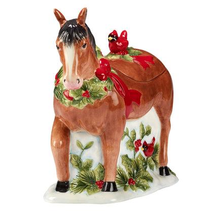 Certified International Homestead Christmas 3-D Cookie Jar, 64 oz.