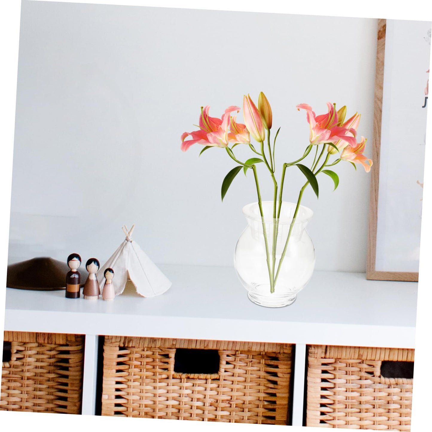 Toyvian Transparent Glass Hydroponic Vase for Plants Arrangement Creative Desktop Terrarium for Flower Display Aquatic Basket for Plants and Stylish Home Decor