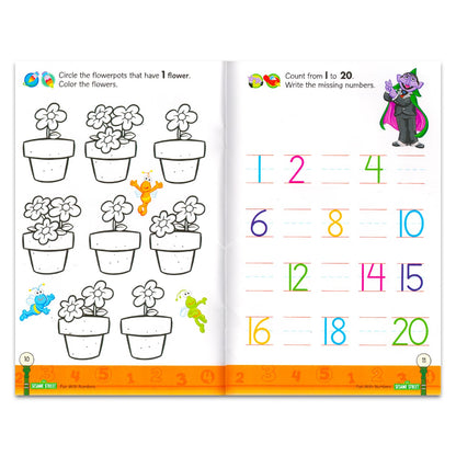 Playskool Kindergarten Pre K Learning Study Bulk Activity Set - Workbook Dry Erase Board Bundle | Alphabet, Numbers, Math, Counting, More | Sesame Street Playskool Classroom Supplies