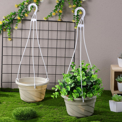 balacoo 6.69 Inch Plastic Hanging Planters with Drainage Holes and Hooks Lightweight Window Planter Pots for Indoor Outdoor Balcony Garden Set of 4 Hanging Baskets