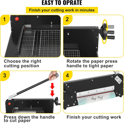 VEVOR Guillotine Paper Cutter 12",Heavy Duty Paper Cutter A4 400 Sheets, Paper Guillotine Cutting Width 30 cm,Paper Slicer Cutting Thickness Max 4 cm, Paper Slicer for Cutting Paper, PVC etc