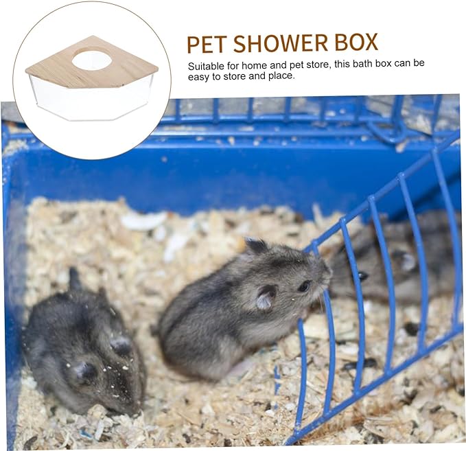 Beavorty Pet Sand Bath Hamster Dust Bath Small Bathtub for Chinchilla Easy Observation