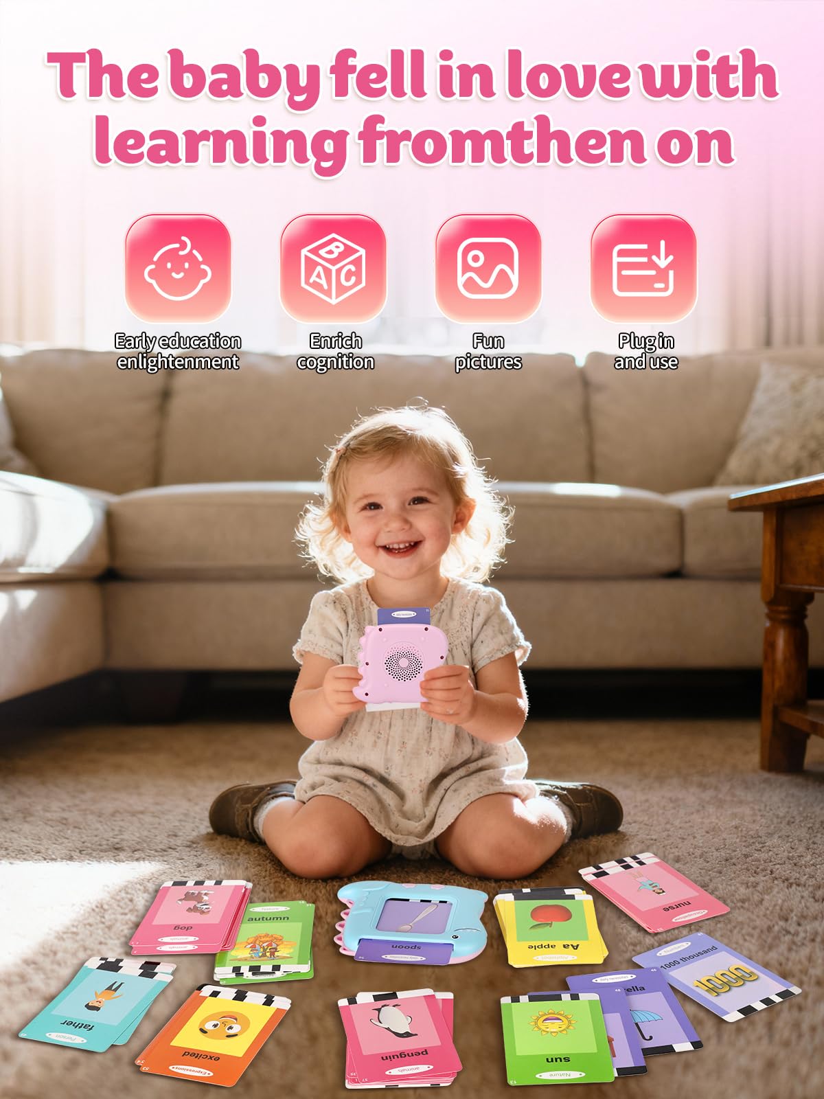 Toddler Toys Talking Flash Cards for 1-5 Years Old, 336 Sight Words Language Learning Toys, Autism Sensory Toys for Autistic Children, Montessori Toys, Educational Birthday Gifts for Toddlers (Green)