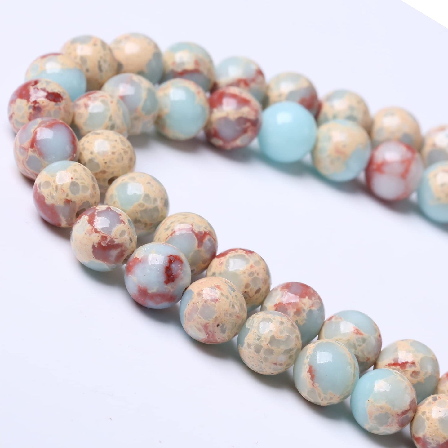 8MM Longevity Mountain Round Loose Beads Natural Gem Beads Crystal Energy Stone Beads for Jewelry Making DIY Bracelet Necklace