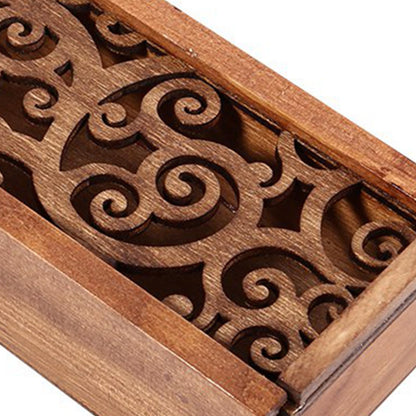 GBSCLOVER Wooden Pen Box, Retro Wood Pen Storage Case with Removable Cover, Multifunctional Pen Storage Wooden Box 7.7x2.2x1.6in for Store Jewelry Cosmetic