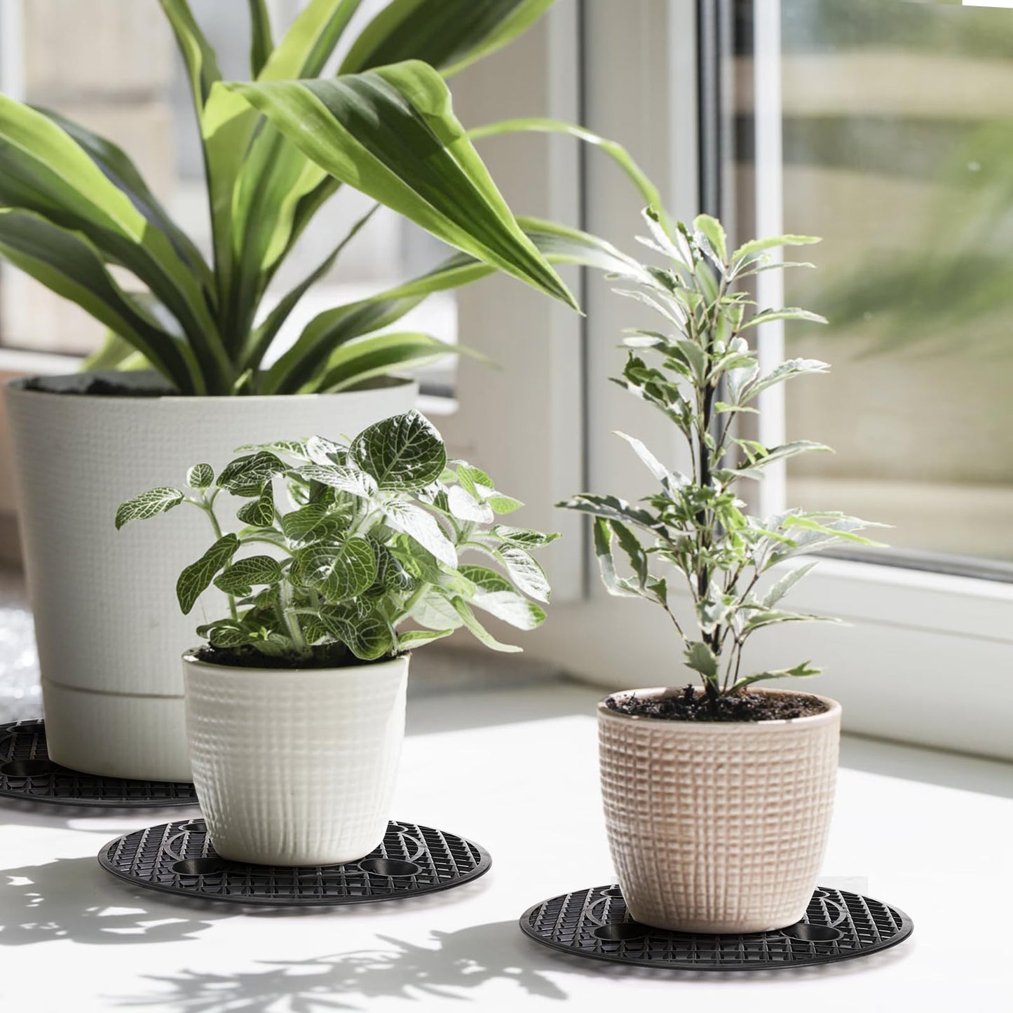 Tlence 15 PCS Plant Level Pot Elevator, 12 inch Plastic Potted Plant Stands, Large Patio Planter Riser Holder, Deck Floor Protector to Prevent Rot Damage, Plant Trivet for Indoor Outdoor Garden