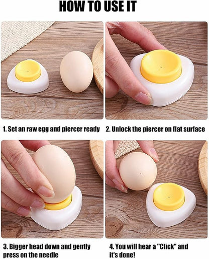 Egg Piercer for Raw Eggs - 2 Pack, with Magnetic Base and Safety Lock, Hard Boiled Egg Peeler, Egg Pricker to Get a Good Hard Boiled Egg, Easy Egg Peeler Kitchen Gadget