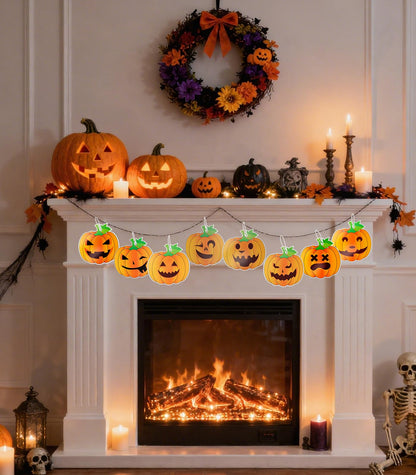 NGOKPYD 8PCS Halloween Party Decorations Halloween Ghost Pumpkin Banner Spiral Streamers, for Ceiling Doorway Wall Window Spooky Home Party Decor