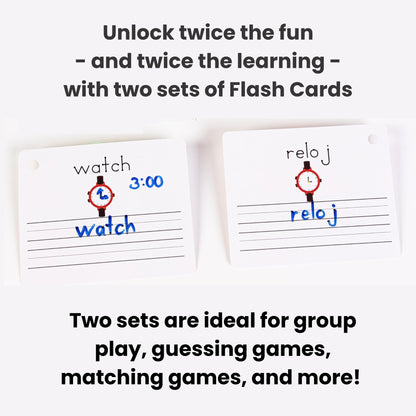 Dry Erase Spanish Flash Cards for Kids | English - Spanish Alphabet Flash Cards for Beginners - Set of 200 ESL Teaching and Learning Bilingual Flashcards for Writing and Reading Games.