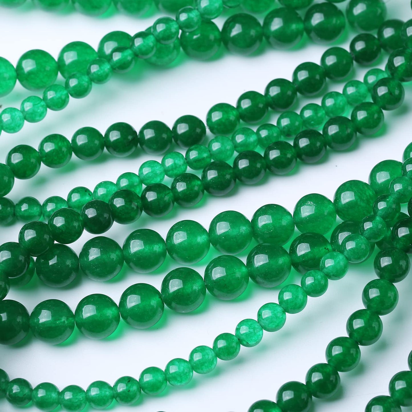 60PCS 6MM Natural Green Chalcedony Stone Beads Energy Healing Beads for DIY Jewelry Bracelet Necklace Making for Jewelry Making15Inch