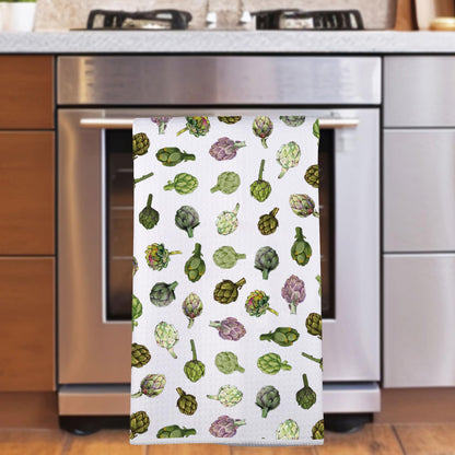 JNIAP Artichoke Kitchen Towel Artichokes Lover Gift Artichoke Queen Gift Artichokes Botanical Dish Towel(greenpurple Plant kt)