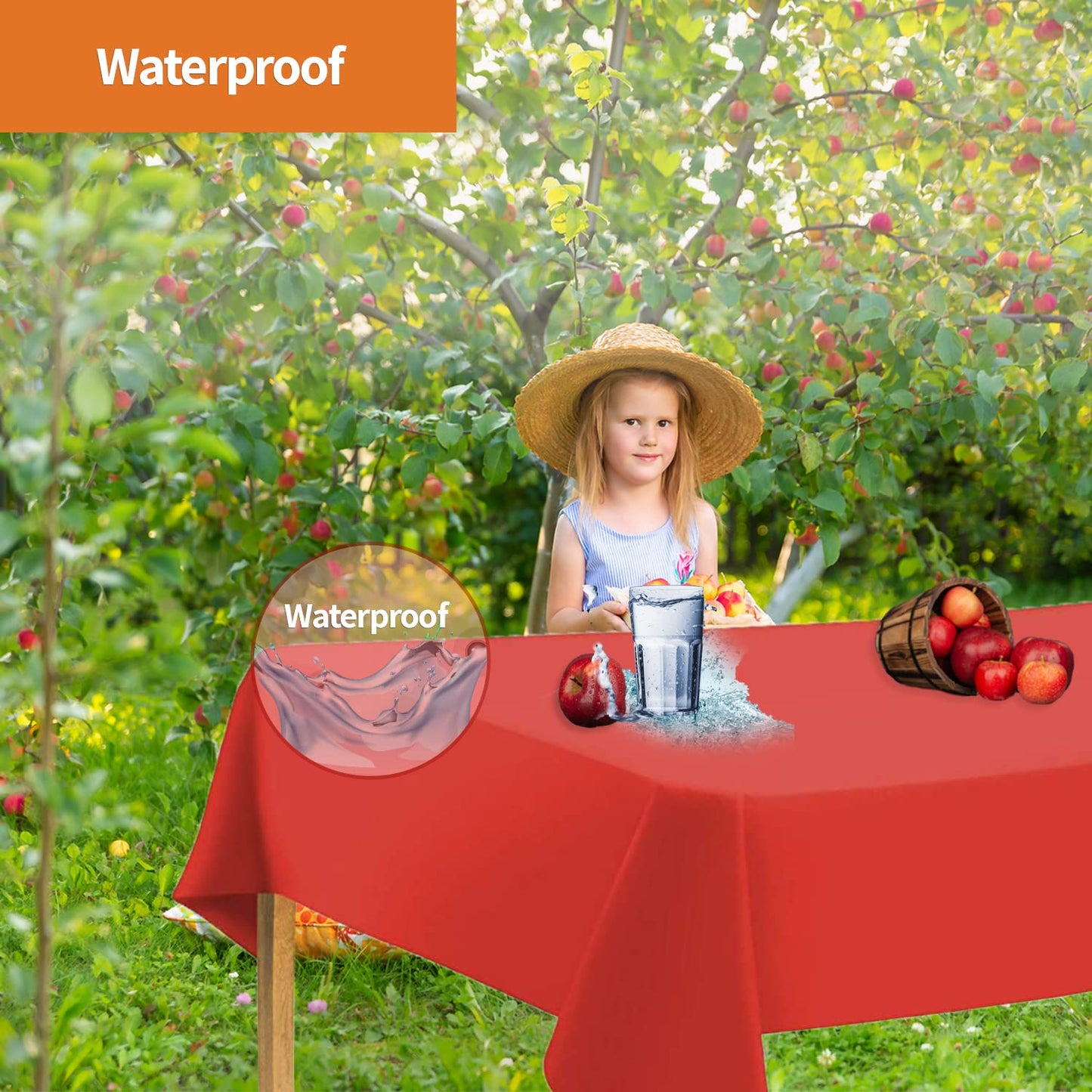 Party Dimensions Orange Disposable Plastic Tablecloth for Rectangle Tables (12 Pack) Table Cloths for Parties, Halloween, Events & Weddings, Indoors Outdoors, 54 x 108 inches, Plastic Table Cover