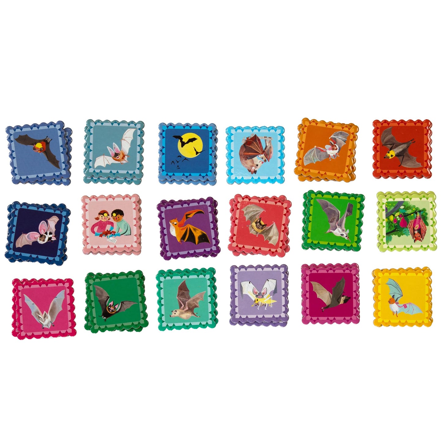 eeBoo: Memory & Matching Game- Little Bats-18 Pairs to Match & Memorize, Colorful Tiles, Encourages Recognition & Concentration Skills, Kids Ages 3+