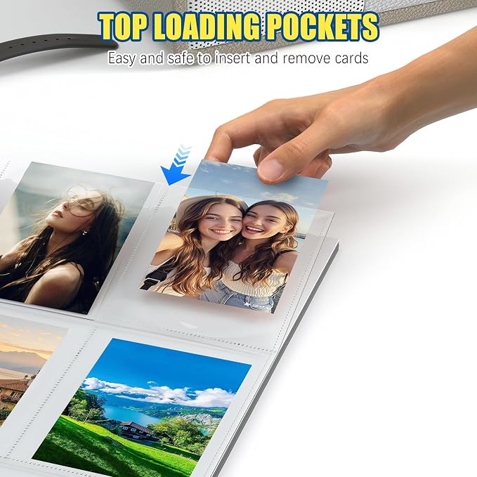 ABLY 900 Pockets Trading Card Pages Sleeves 9-Pocket Clear Plastic Game Card Protectors for Sky, Pok, Bas Car and More, Fit 3 Ring Binder (50 Pages)