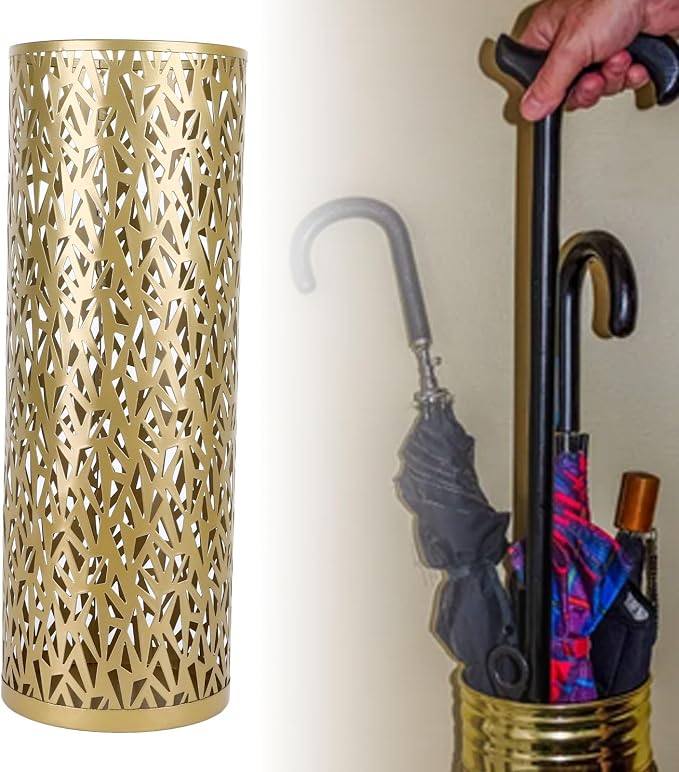 Semme Round Metal Umbrella Holder, and Watertight, Modern Design, Stable for Entryway, Office, Home Use (L)