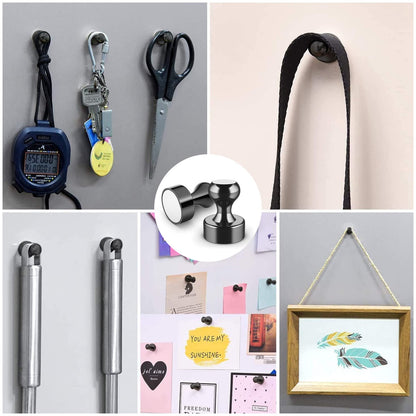 Grtard 48 Pack Magnets for Whiteboard, Black Magnetic Push Pins, Whiteboard Magnets Fridge Magnets, Small and Strong Push Pin Magnet for Office, School, Refrigerator, Locker, and Map