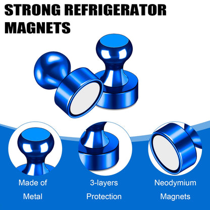 LOVIMAG Fridge Magnets 20Pcs Refrigerator Whiteboard Small Strong Magnet Classroom Kitchen Accessories Decorative Locker Set Decor Must Haves Office Calendar Refrigerador Magnetic Cute Crafts Blue