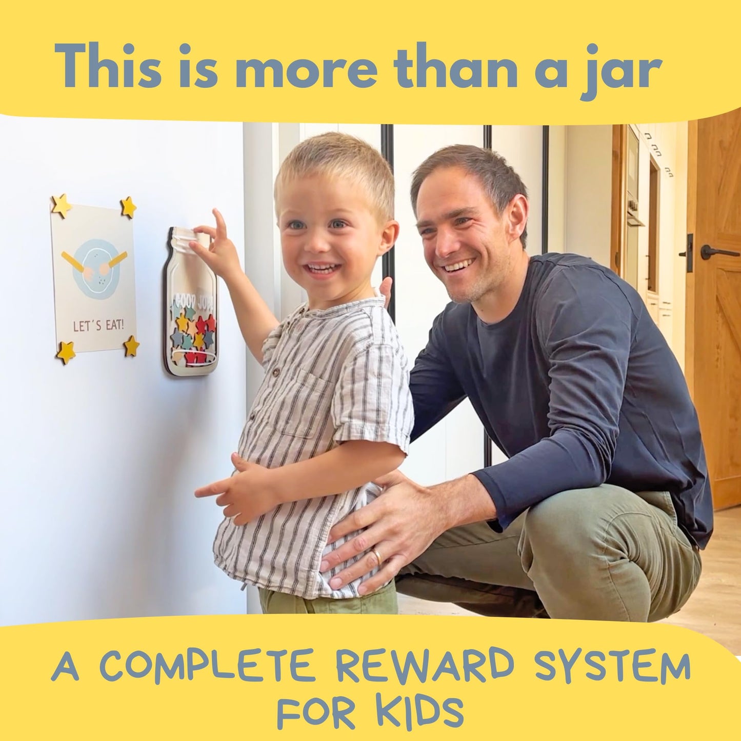 Magnetic Reward Jar System with Illustrated Flash Cards – Visual Chore Chart and Behavior Tracker for Daily Routines at Home or Classroom