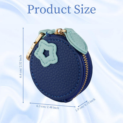 Giltnio Fruit Coin Purse Bag Charm Keychain, Mini Blueberry Charm Kawaii Leather Coin Purse Pouch Holder for Airtag Handbag Tote Wallet