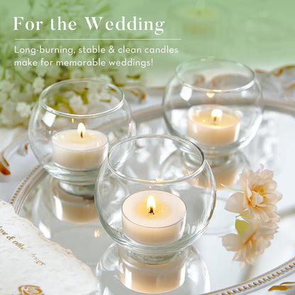 Hypmis Unscented Soy Tea Lights Candles 50 Pack Bulk, 4 Hours Long Burning White Tea Lights,Non-Paraffin, Smokeless, Mini Tealight Votive Candles for Wedding, Table Centerpiece, Christmas Lights