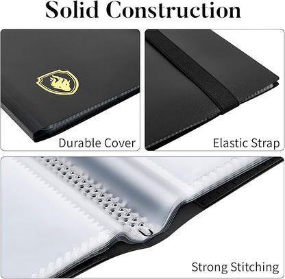 Card Binder 9 Pocket, Fabmaker 396 Pockets Trading Card Binder, Premium Collector Card Album for Standard Cards, Side Loading Card Collection Folder for Game Cards, Sport Cards, Purple