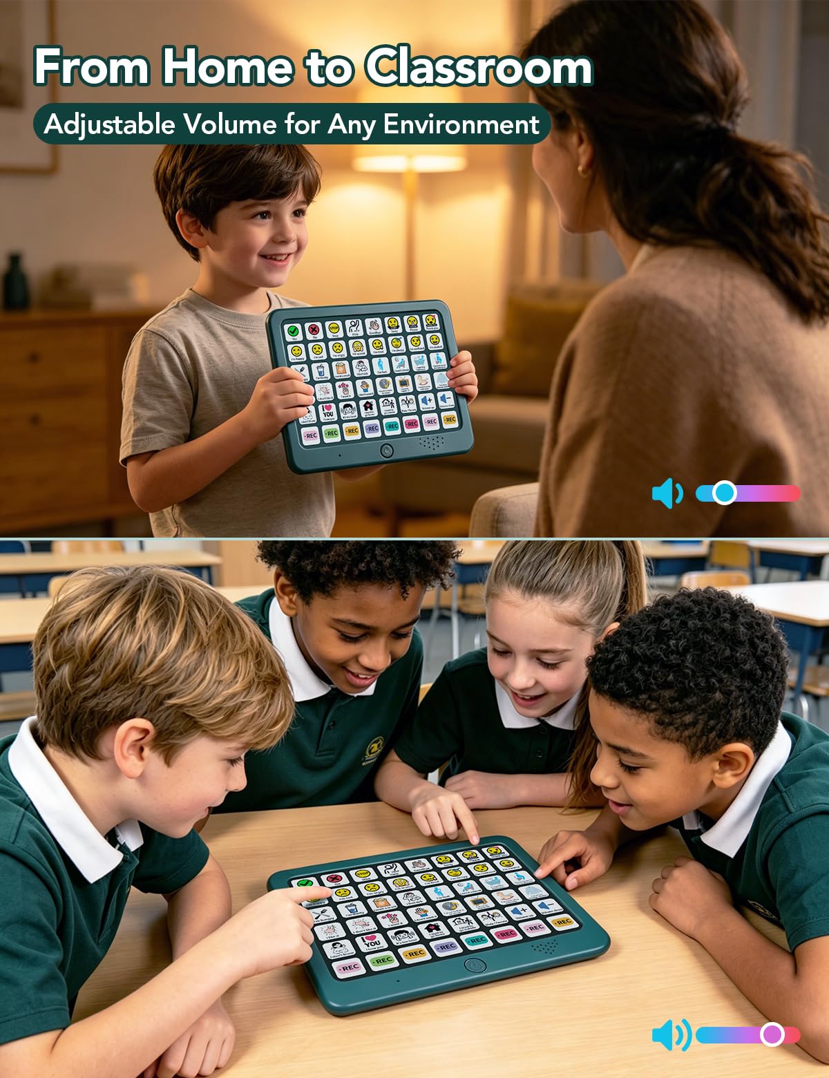 SKDTAZRZ AAC Device for Autism & Nonverbal Kids and Adults, 37 Preloaded Buttons + 8 Recordable Keys, Communication Board for Speech Therapy & Special Education, Home & School Use, Male/Female Voice