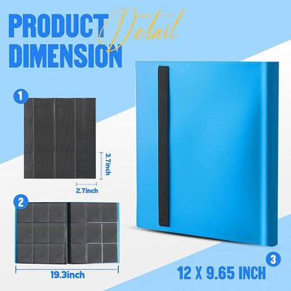 Card Binder 9-Pockets,Trading Card Binder,20 Pages, 360 Card Capacity Collection Binder, Card Folder for MTG, TCG, Game Cards & Sports Cards (Sky blue)