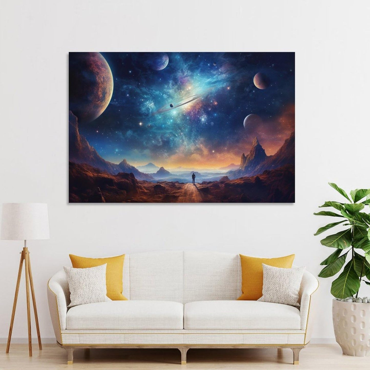 JHXNJDPOST Solar System Astronaut Poster Space Canvas Wall Art Aesthetic Decorative Painting Living Room Restaurants, Pool Halls And HotelsA 12x18inch(30x45cm)