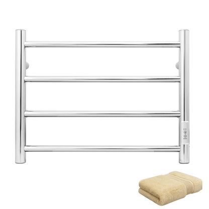 KEG Towel Warmer 8 Bars for Bathroom Freestanding or Wall Mounted Bath Towel Heater Plug-in with Built-in Timer Silver