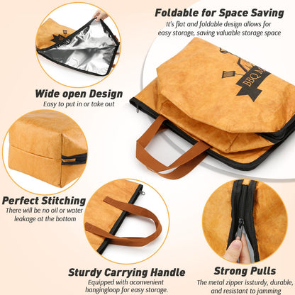 21inch BBQ Blanket for Resting Meat Compatible with Traeger Pitboss Pellet Smoker -BBQ Accessories Meat Insulated Bag for Brisket/Pork Shoulder/Steak -Birthday Anniversary Valentines Day Gift for Men
