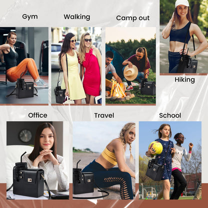 Outdoor Portable Crossbody Water Cup Storage Bag Crossbody Case with Sports Water Bottle Holder for Women Tumbler Purse with Water Bottle Pocket Compatible with Most Water Bottles Carrier Bag, Black