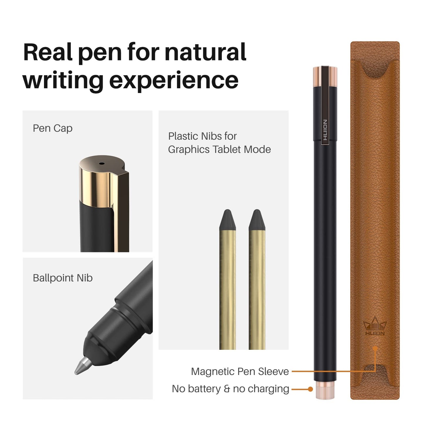 HUION Note 2-in-1 Digital Notebook Drawing Tablet With Battery-free Pen, Bluetooth Wireless Paper Tablet Electronic Writing Pad for Note-taking, Digital Art & Meeting, Refillable A5 Notepad, 9.5x7inch