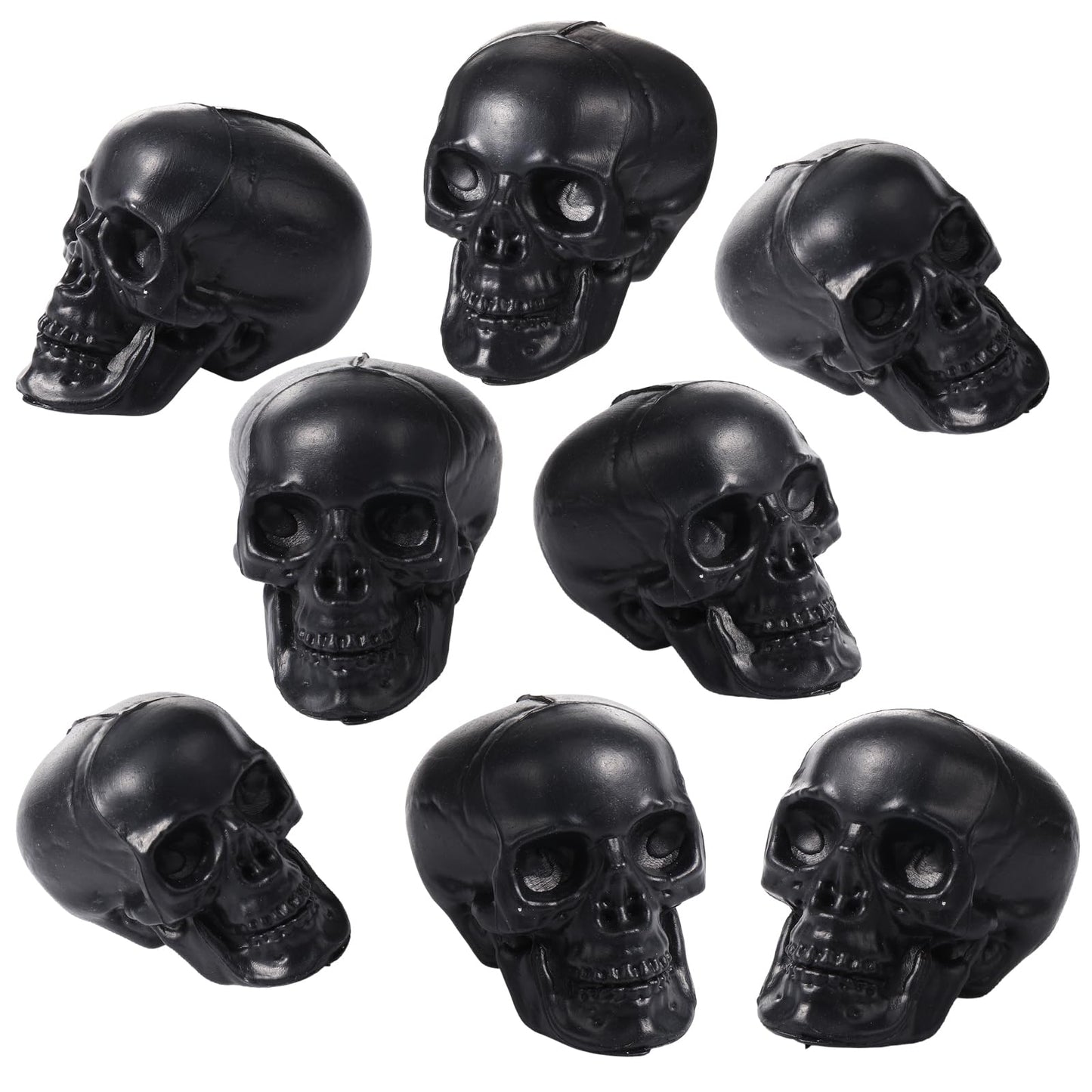 Yalikop 9 Pcs Halloween Skull Figurine 2.4 Inch Skeleton Head Table Decor Figurines Skulls Heads Halloween Prank Props for DIY Crafts Home Decoration Party Favors Gift Filling Ornament