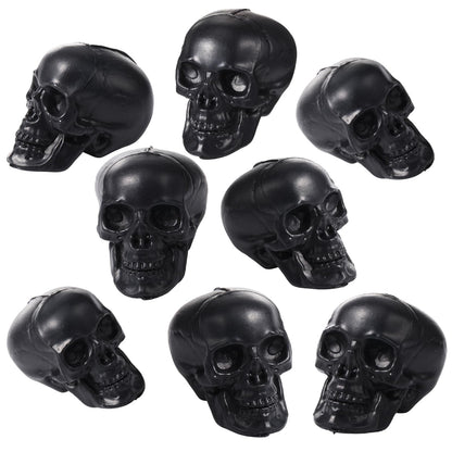 Yalikop 9 Pcs Halloween Skull Figurine 2.4 Inch Skeleton Head Table Decor Figurines Skulls Heads Halloween Prank Props for DIY Crafts Home Decoration Party Favors Gift Filling Ornament