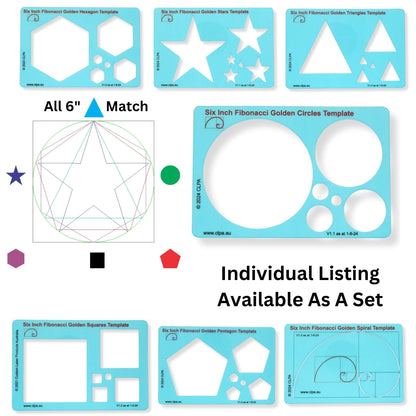 6" Circle Stencil Template — Golden Ratio Tool for Drawing — Fibonacci Template — Geometric Stencil for Art, Drafting and Quilting — Clear PETG — Made in Australia